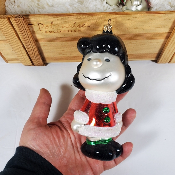 Kurt Adler Polonaise Peanuts Ornaments Snoopy and Lucy in Wood Crate - Picture 7 of 16